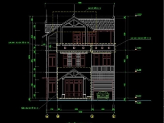 Full [CAD] kiến trúc biệt thự 3 tầng 10.7x14.5m